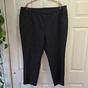 Susan Graver Blue & Gray Plaid Ankle Pants